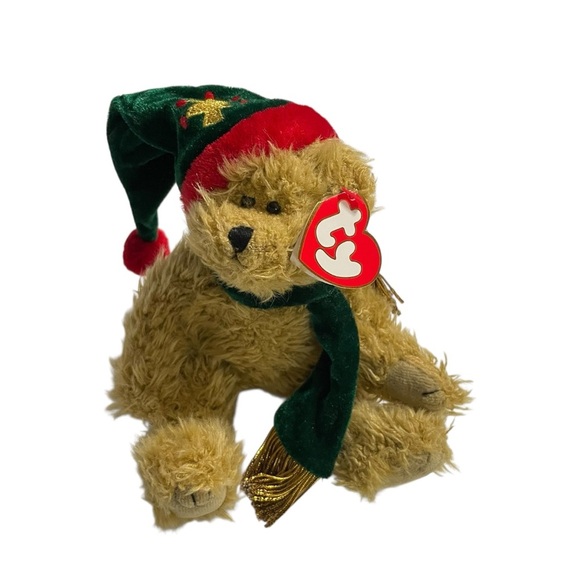 Ty Attic Treasures Spruce Bear 1998 Christmas Holiday Plush Collectible w/ Tags - Picture 2 of 14